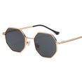 thumbnail image 1 of Gafas de sol de Metal para hombre y mujer, lentes de marca de lujo, a la moda, Retro, con personalidad qiuyongming unisex, 1 of 2