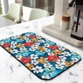 thumbnail image 2 of Boho Tropical Floral Kitchen Mat, Absorbent Coffee Drying Pad with Diatom Mud, Leak-Proof and Vibrant Counter Accessory, 2 of 5