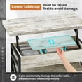 thumbnail image 7 of 40" Lift Top Coffee Table, 4 in 1 Coffee Tables with Storage for Living Room, Small Farmhouse Coffee Table with 2 Drawers & LED Light for Dining Reception Room, Rustic White, 7 of 7