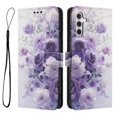thumbnail image 2 of Leather For Samsung Galaxy A36 5G 6.7-inch Wallet Case Embossed Painted Butterflys&Flowers Pattern, With Card Holder,Wristband,Magnetic Clasp Kickstand Folio Cover,Color-5,For Galaxy A36 5G, 2 of 8