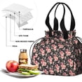 thumbnail image 4 of Pioneer Flower Floral Print Pattern Drawstring Lunch Bag Women - Drawstring Lunch Bag Insulated for Work Office - Stain-Resistant Large Lunchbags for Women with Multi-Pockets, 4 of 6