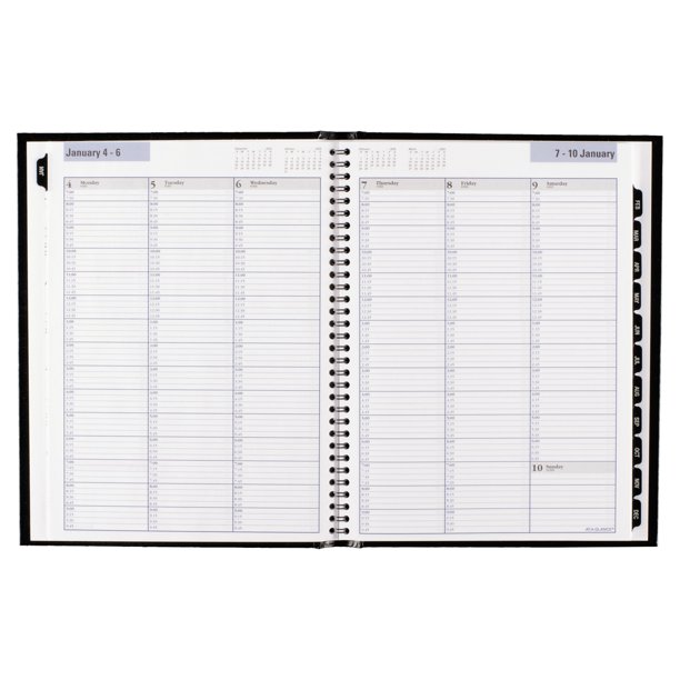 AT-A-GLANCE DayMinder Hardcover Weekly Appointment Book, 8 x 11, Black ...