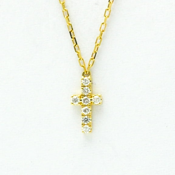 Pre-Owned AHKAH Diamond Cross Necklace Yellow Gold (18K) Diamond Men,Women Fashion... (Good)