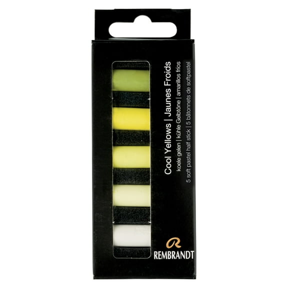 Rembrandt Soft Pastel Set, Half-Stick, 5-Colors, Cool Yellows
