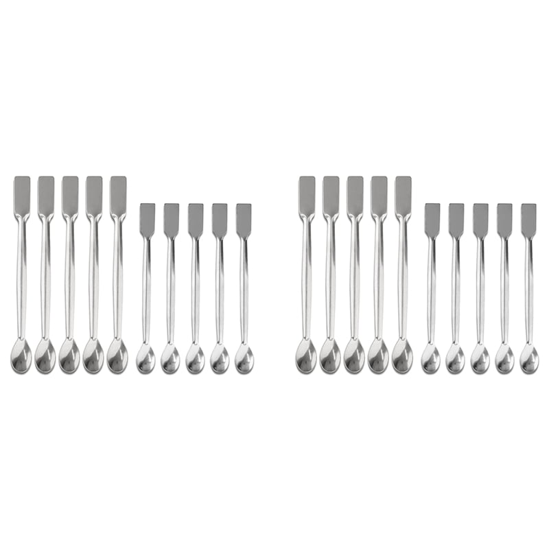 Stainless Steel Lab Scoop 20 PCS Double Ended Lab Spoon Mini Laboratory
