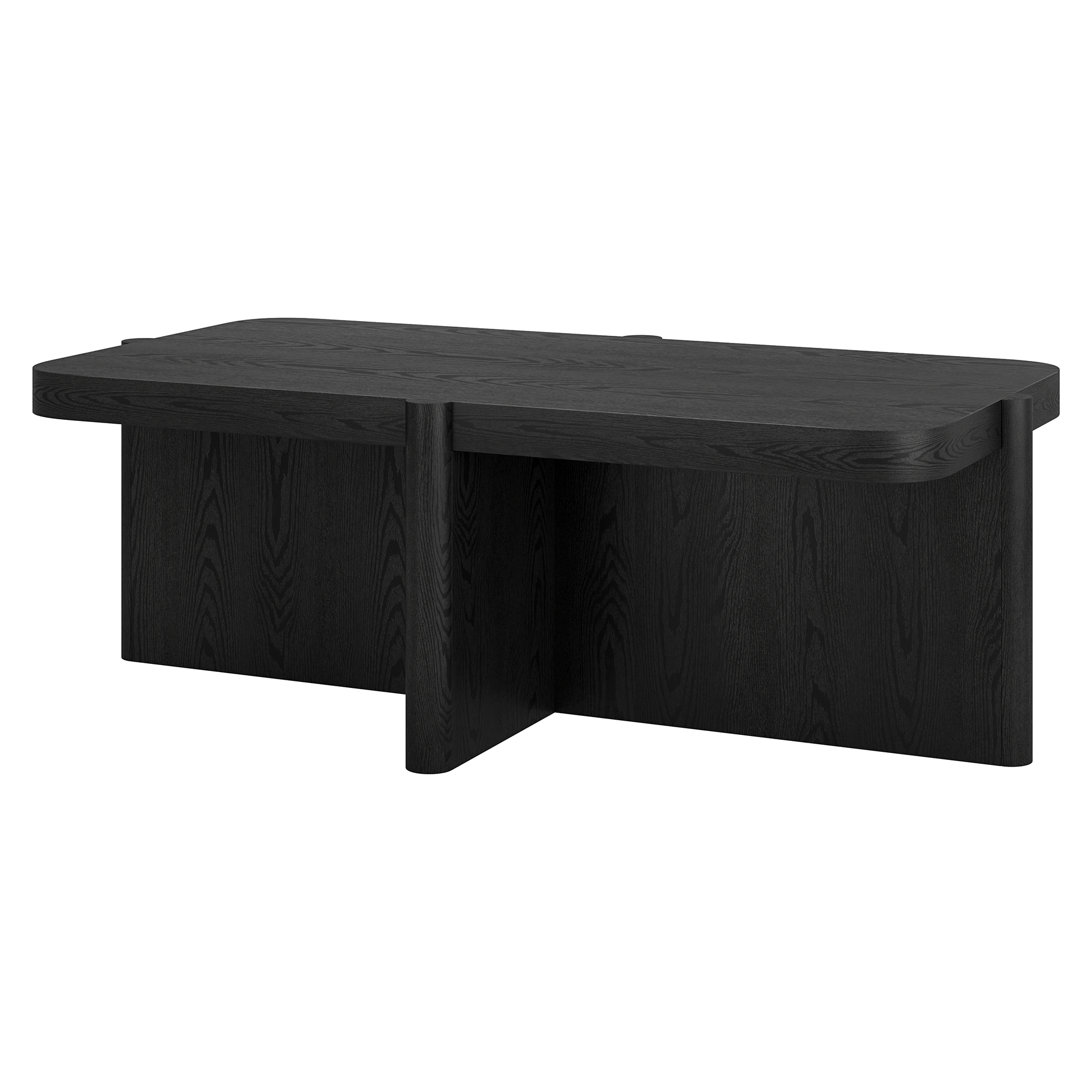 Evelyn&Zoe Modern/Contemporary 45" Wide Black Grain Coffee Table