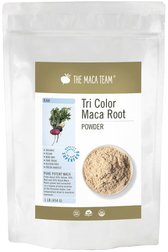 Organic Raw Tri-Color Maca Powder 1 lb