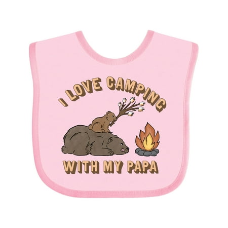 

Inktastic I Love Camping With My Papa Gift Baby Boy or Baby Girl Bib
