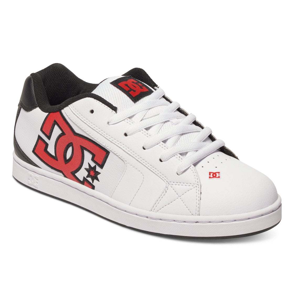DC Men's Net Lace Up Skate Sneakers White Leather 12 D