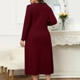 thumbnail image 4 of Wdfiry Fall/Winter Dress For Women Casual Solid Color Long Sleeve Ribbed Dress Fall/Winter Midi Dress, 4 of 7