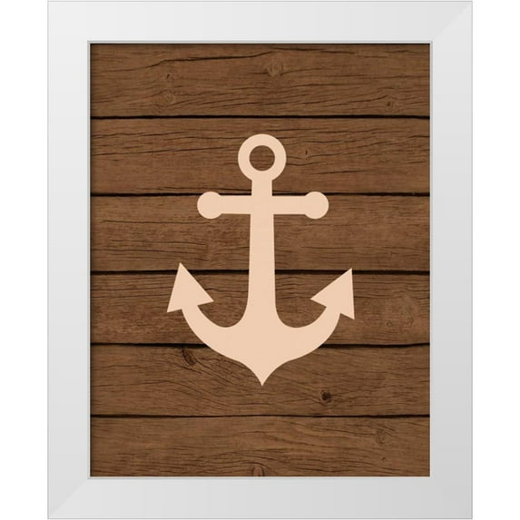 Robinson, Tamara 15x18 White Modern Wood Framed Museum Art Print Titled - Nautical Wood Anchor