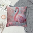 thumbnail image 2 of Pratyus Short Plush Flamingo Roses Home Furnishing Pillow Case Decorative Pillowcase - Square Design 18x18in, 2 of 5