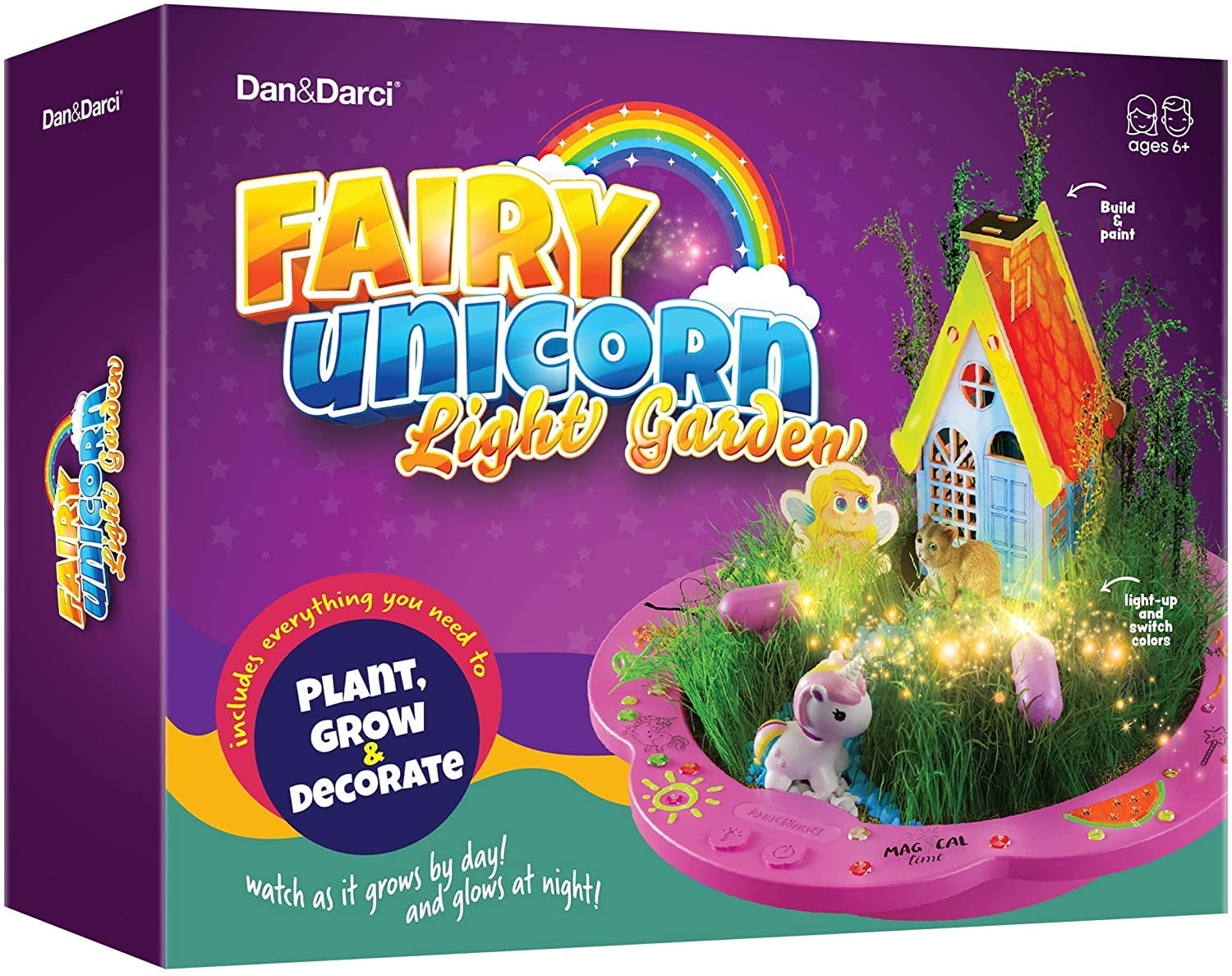 Dinosaur Fairy Garden Light-up Terrarium Kit Grow and Glow STEM Educational Toys 