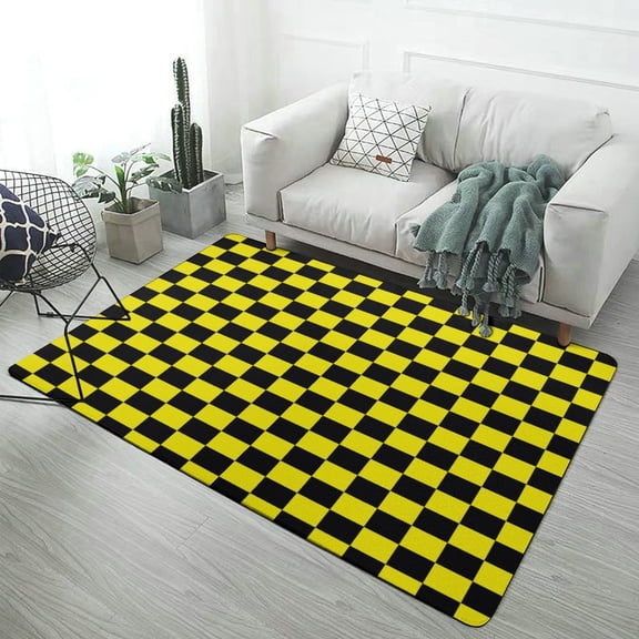 Colorful Geometric Checkered Carpet Rug for Home Living Room Bedroom Sofa Doormat Decor Area Rug Non-slip Mat