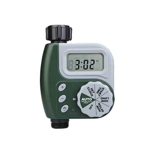 QJUHUNG Outdoor Garden Irrigation Controller Automatic Water Timer 1-Outlet Programmable Hose Timer Garden Automatic Watering Device Green
