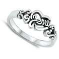 thumbnail image 4 of Jesus Loves You Heart Script Purity Ring 925 Sterling Silver Band Jewelry Female Male Unisex Size 9, 4 of 4
