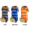 thumbnail image 2 of Plus Size Women's Summer Holiday T-Shirt Dress Tie Dye Mini Sundress Tops LIGHT BLUE M, 2 of 7