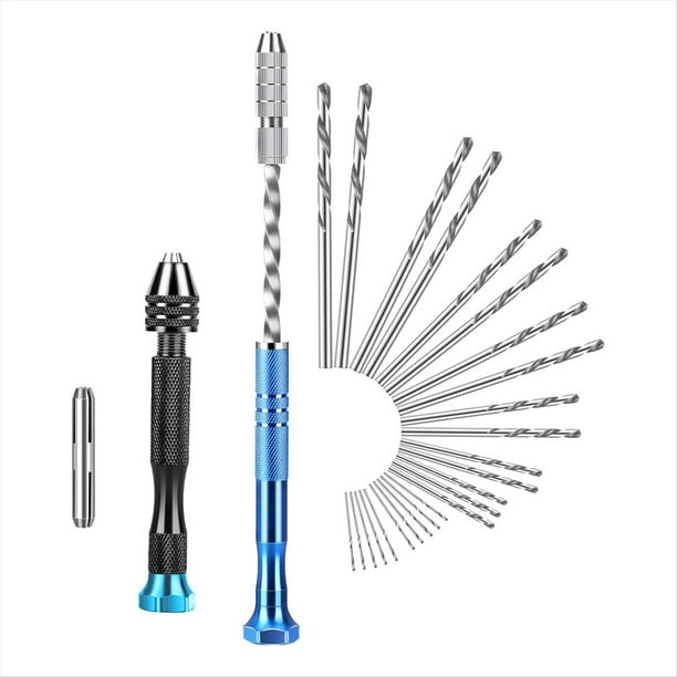 Juego de Taladros Manuales de Tornillo de Banco de Precisión de 28 Piezas con Broca Helicoidal de Micro-Tipo de 0,5 A 3,0 mm, para Ensamblaje Electrónico y Fabricación de Modelos