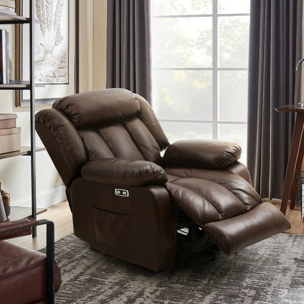 MERITLIFE Real Leather Power Lift Chair Electric Recliner Sofa