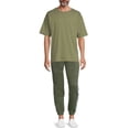 thumbnail image 2 of Eddie Bauer Men's Fleece Logo Stripe Joggers, 2 of 5