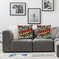 thumbnail image 2 of Throw Pillow Cushion Cover, Speech Bubbles Hobby Style Image, Decorative Square Accent Pillow Case, Green Orange, 2 of 7