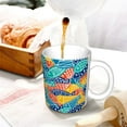 thumbnail image 3 of Yiaed Colorful Fish 1 Print Ceramics Coffee,Large Handle Design,Extra Large Tea and Coffee Cup for Office and Home Mugs, 3 of 6