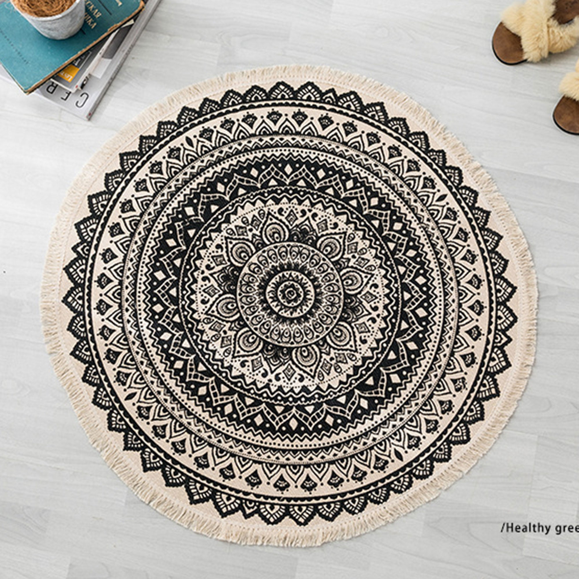 Nituyy Round Area Rug Bohemian Indoor, Large Round Area Rugs Canada