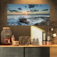 thumbnail image 1 of Coucher de Soleil sur Mer - Impression sur Toile Paysage Marin, 1 of 3