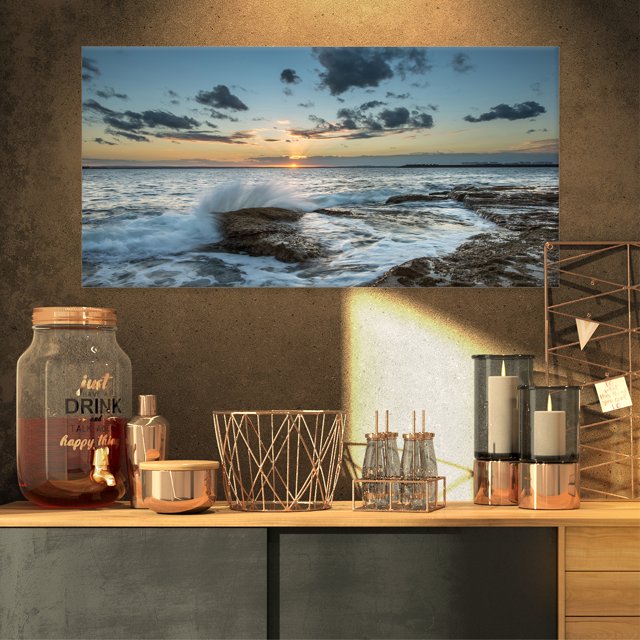 Coucher de Soleil sur Mer - Impression sur Toile Paysage Marin