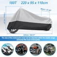thumbnail image 4 of Unique Bargains 190T L Motorcycle  Motorbike Cover Waterproof Outdoor Rain Dust Sun Protection Black, Silver Tone, 4 of 7