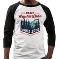 thumbnail image 2 of Camp Crystal Lake Three-Quarter Raglan Sleeve Baseball Shirt Unisex X-Large White/Black, 2 of 5