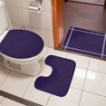 thumbnail image 4 of Pure Darkorchid Bath Mat 3 Piece Bathroom Rug Set, Simple Solid Color Non Slip Bath Rug Contour Mat and Toilet Lid Cover, Absorbent Shower Mats Soft Bath Rugs and Mats Sets, 4 of 8