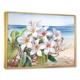 thumbnail image 2 of Designart "Harmonious White Plumeria By The Seashore I" Plumeria Floater Framed Canvas Prints, 2 of 5