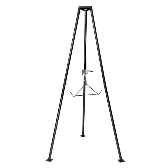 Tripod Deer Hoist, 500 lbs Load Capacity, Hunting Game Hoist Winch Lift with Gambrel & Manual Winch, Hunting Game Skinning and Cleaning Accessory for Cleaning, Skinning, and Moving