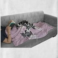 thumbnail image 5 of Owl Print Soft Flannel Fleece Throw Blanket, Interpretation of a Family on a Tree Branch, Cozy Plush for Indoor and Outdoor Use, 70" x 90", Baby Pink Dark Grey, by Ambesonne, 5 of 5