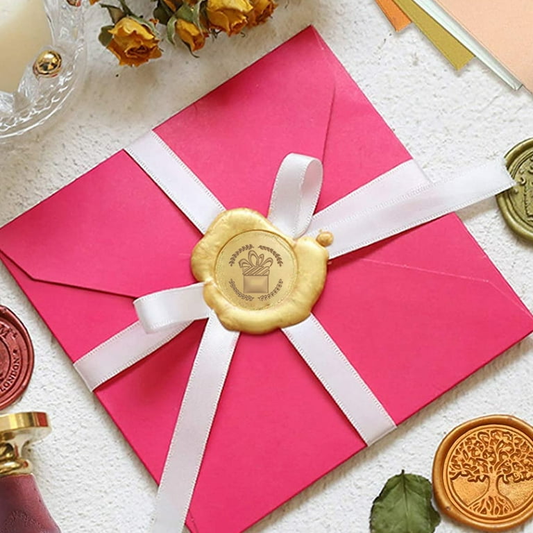 Yoption Wax Seal Stamp Kit, with Love Sealing Stamp with Gold Red Silver  Sealing Wax Sticks Gift Box Set for Invitations, Cards, Letters, Gift Idea