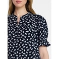thumbnail image 3 of Time and Tru Women's Cotton Double Cloth Mini Dress with Drop Waist, Sizes XS-XXXL, 3 of 5