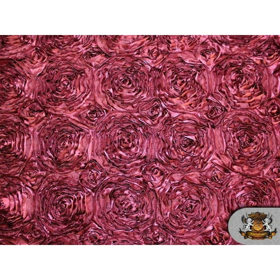 Rosette Satin Fabric BURGUNDY / 54" Wide / Sold by the yard