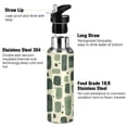 thumbnail image 3 of Yayeee 20oz Insulated Water Bottle Double Wall Stainless Steel with Flip Straw Lid, Green Geometric, 3 of 7