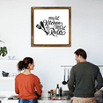 thumbnail image 4 of Eveokoki Kitchen Sign with Rustic Wood Frame 16x16 Inch, My kitchen rules , Kitchen Decor , Farmhouse Kitchen Decor , Kitchen Decorations Wall Sign , Dining Room Wall Decor Sign, 4 of 5