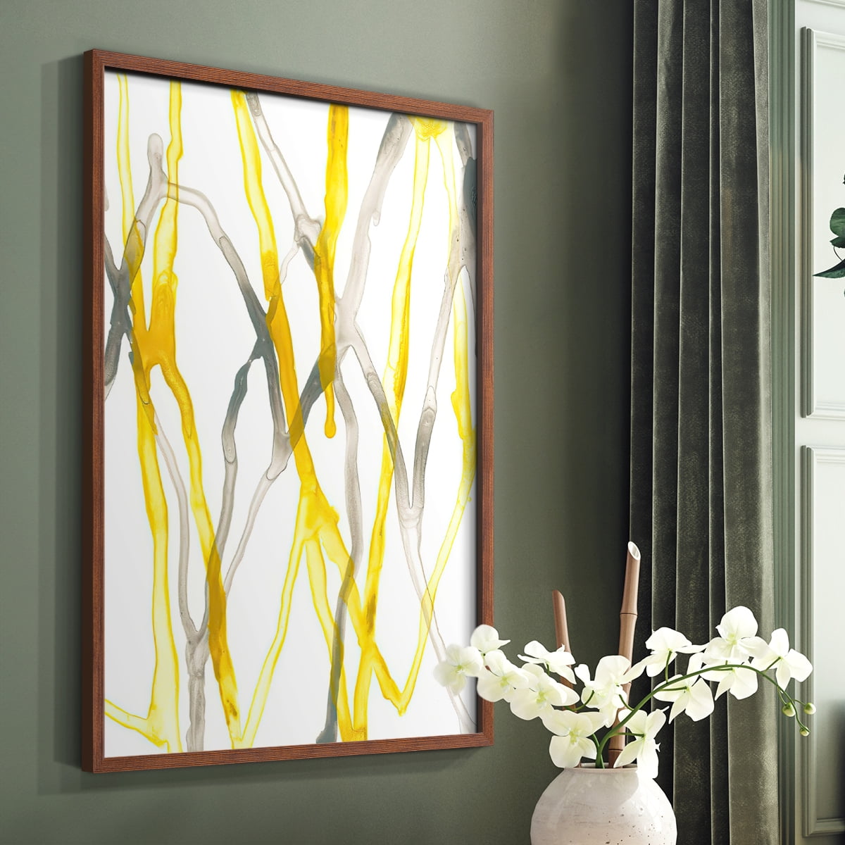 Runnel XX Framed Print in Brown Solid Wood Framed Print No Nail Hanging