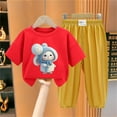 thumbnail image 2 of Odeerbi 2-12 Años Niño Niña Conjunto de Verano Camiseta de Manga Corta de Algodón Ice Silk Pantalón de Chándal Conjunto de Dos Piezas de Ropa Interior Estampada, 2 of 4