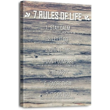 Inspirational Quotes Wall Art for Office 7 Rules of Life Motivational Poster Canvas Prints Framed Positive Affirmations Wall Decor ​Modern Home Artwork 12" x 16"