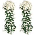 thumbnail image 2 of 1PC Artificial Flowers Silk Violet Wall Hanging Wedding Scene Decor Home Potting Outdoor Garden Party Festival diy gifts Hotsale, 2 of 10