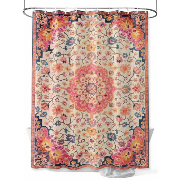 Fsddascl Boho Ethnic Shower Curtain Set - Small 36" x 72" Washable Bathtub Curtain with 12 Hooks, Southwest Aztec Tribal Geometric Aesthetic Waterproof Fabric Stall Shower Curtains for Bathroom