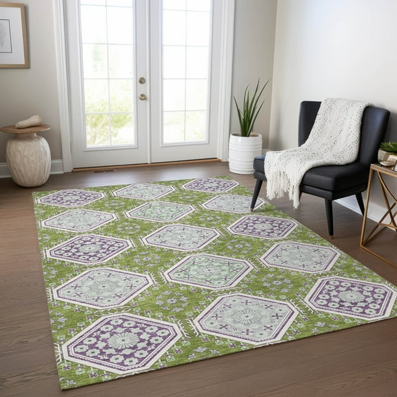 Addison Rugs Chantille Indoor/Outdoor Transitional Formal Lime Washable Rectangle Rug, 10' x 14'