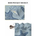 thumbnail image 6 of Navy Blue Starfish Bathroom Window Curtain, Coastal Ocean Summer Sea Nautical Light Filtering Coffee Kitchen Curtains, Bedroom Living Room Curtains 2 Panel 84"x54", 6 of 6