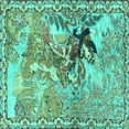 thumbnail image 1 of Ahgly Company Indoor Square Animal Turquoise Blue Traditional Area Rugs, 6' Square, 1 of 4