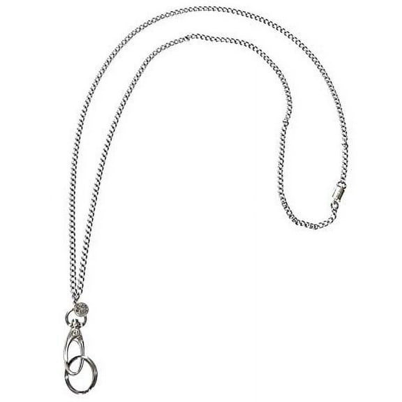 Stainless Steel Chain Fashion Lanyard Necklace 34" Women's Id Badge Holder for Keys Magnetic
