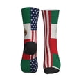 thumbnail image 2 of Women's Men's America Mexican Flag Colorful Novelty Pattern Crew Athletic Socks, 2 of 7